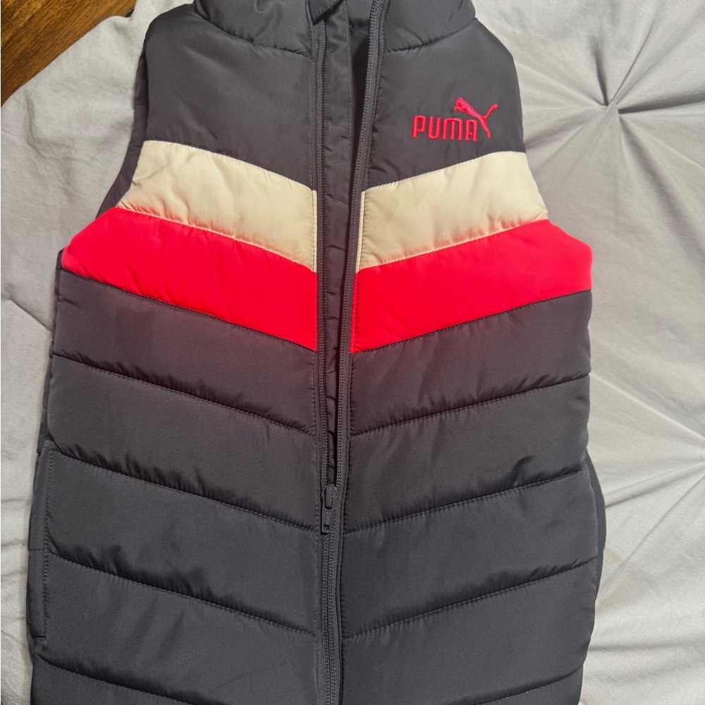 Puma Black and Red Puffer Vest